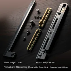 1PC Beidou Made Titaner EDC Multifunctional Wrench Vernier Caliper Titanium Mechanical Wind Straight Ruler 12cm