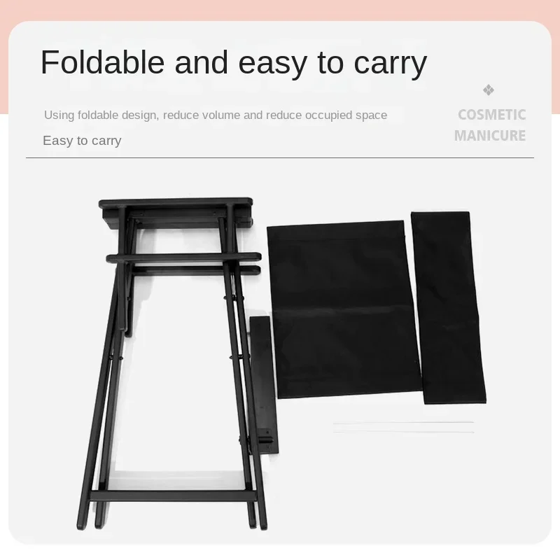 Modern Portable Aluminum Director Chair with Headrest - Portable Makeup Artist/Manager Folding Chair for Better Rest