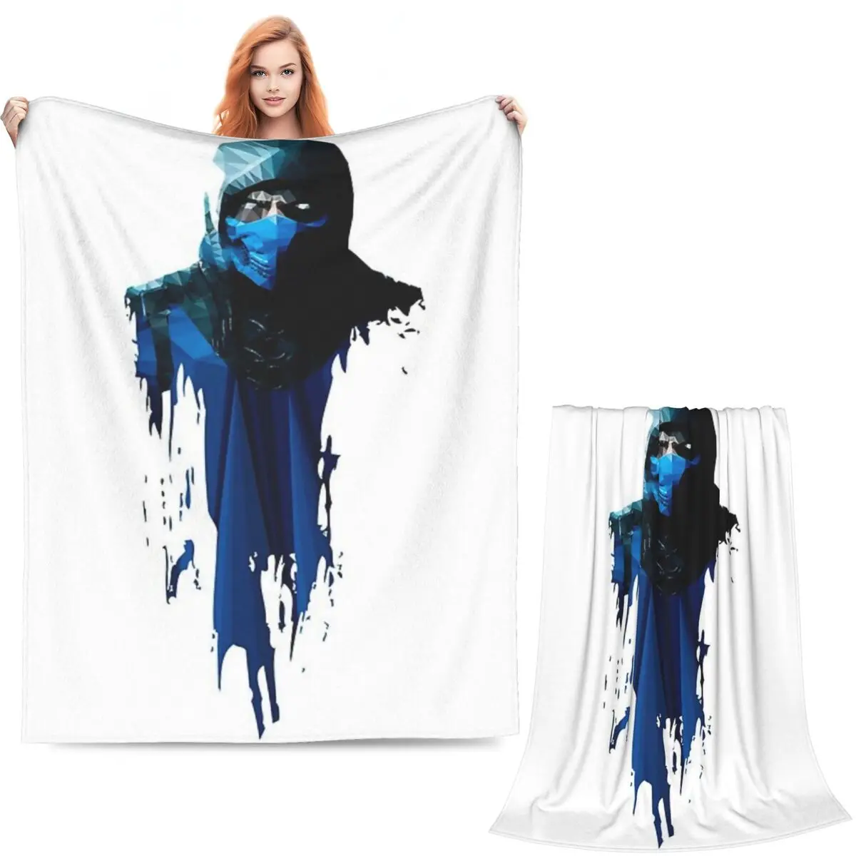 Mortal Kombat Sub-Zero Blankets Soft Warm Flannel Throw Blanket Bedspread for Bed Living room Picnic Travel Home Sofa