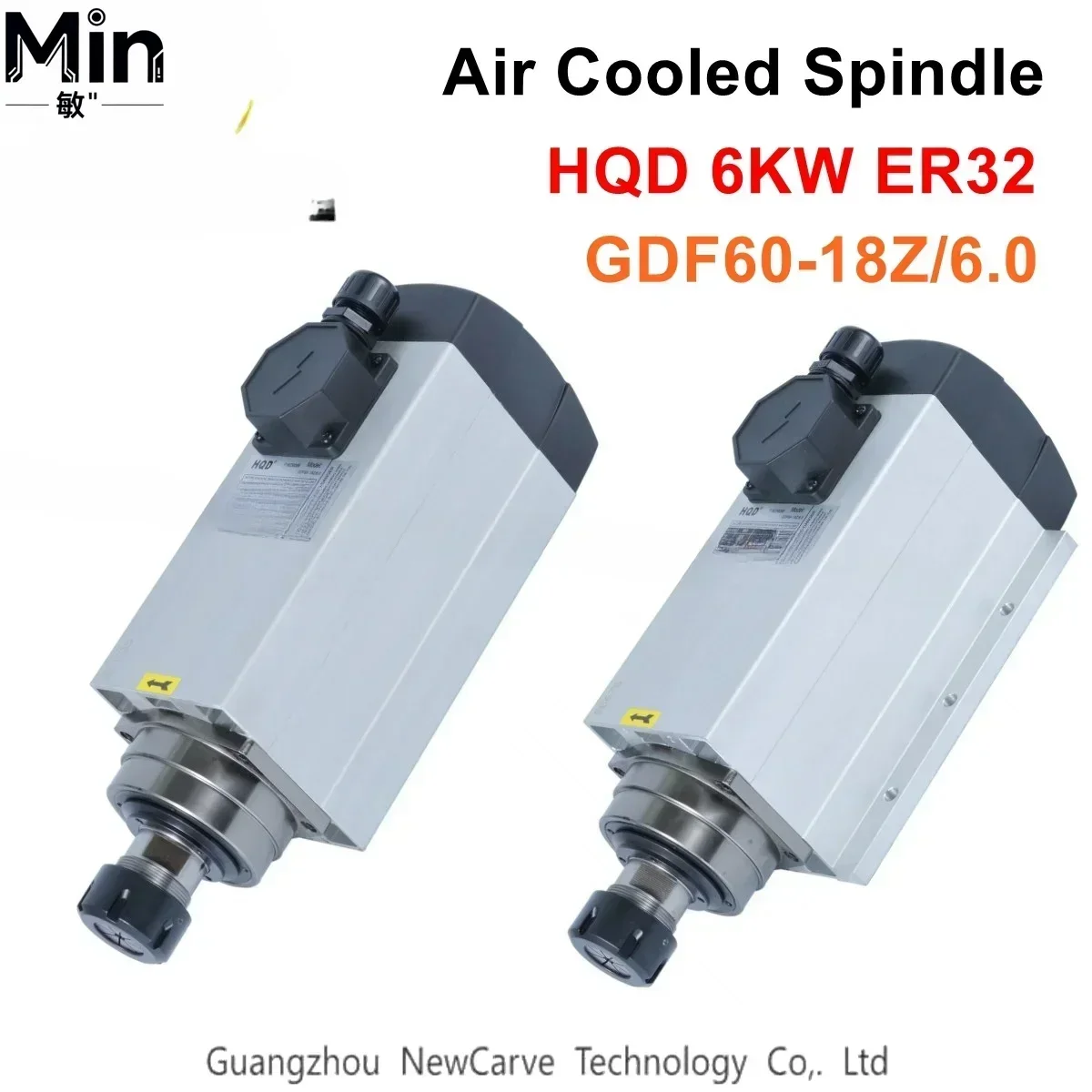 

HQD GDF60-18Z 6.0 6KW Air Cooled Spindle Motor ER32 Collet 4 Bearings for CNC Router Milling Machine 380V