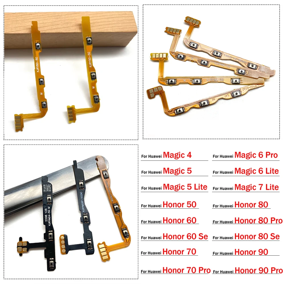 

Power Switch On/Off Button Volume Key Button Flex Cable For Huawei Honor 50 60 70 80 90 Pro Se Lite Magic 4 5 6 7 Pro Lite