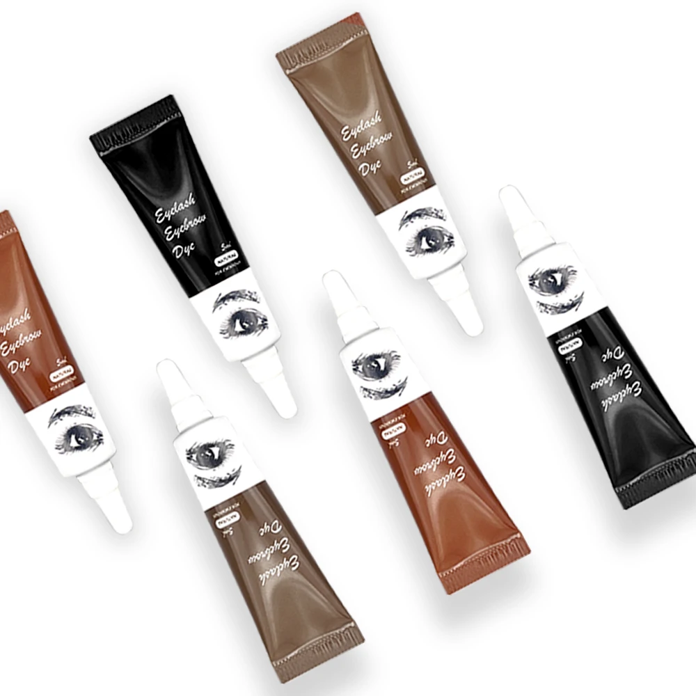 Tinte para pestañas y cejas 2 en 1, Kit profesional de Color para pestañas y cejas, Kit de maquillaje de cejas tupidas naturales, tinte para el cabello DIY para salón