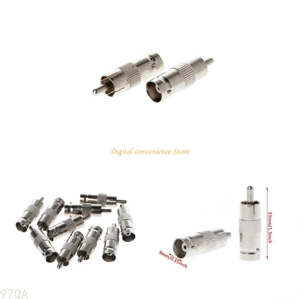 97qa 10 pcs BNC femelle à RCA Male Plug Caax Cable Adaptateurs