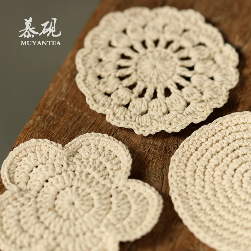 Mu Yan's Handcrafted Embroidered Pot Coaster, Woven Tea Cup Heat-Insulating Mat, Water-Absorbent And Anti-Scalding Mat For