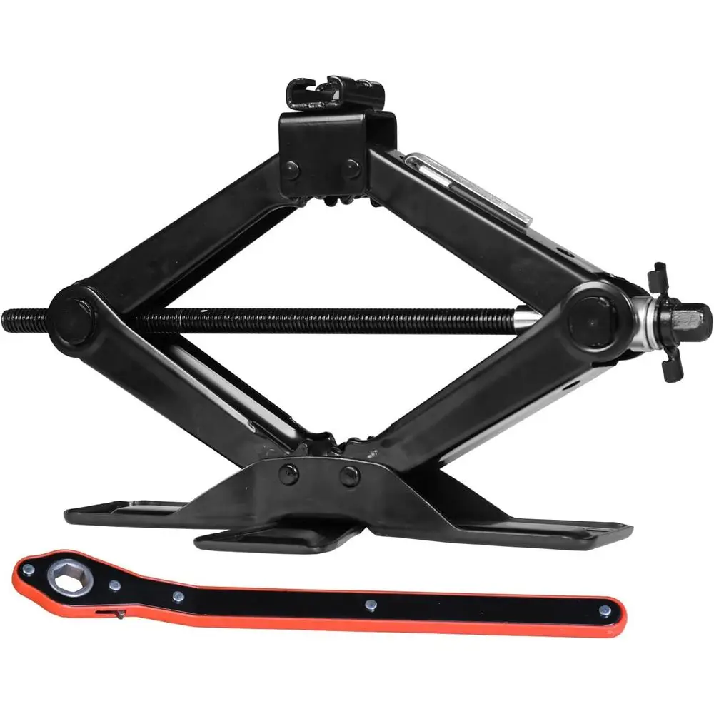 

Широкопрофильный автомобильный ножничный домкрат: стальной портативный быстродействующий домкрат для шин с трещоточным ключом для легковых автомобилей, грузовиков, седанов и минивэнов, 1,5 тонны