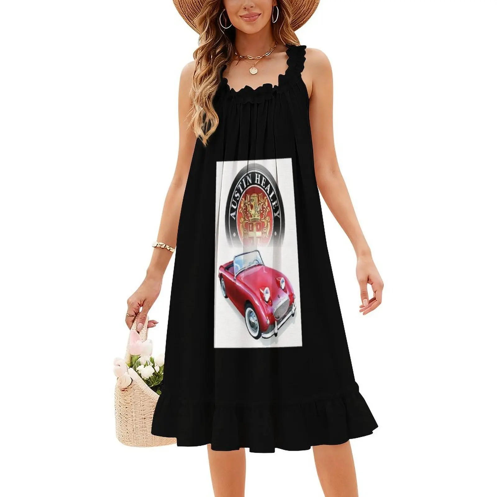 فستان كاجوال على الطراز الكوري من Austin Healey-Sprite للنساء فساتين مكتب يومية بسيطة للسيدات من Austin Healey Back Automobile British #4