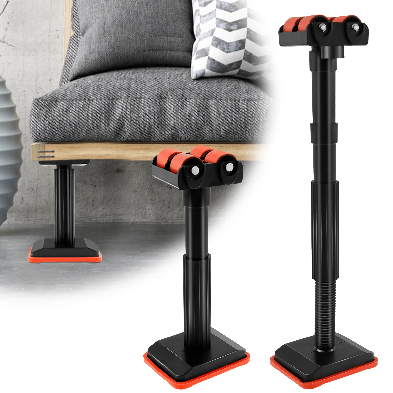 

2Pcs 7/18inch Telescopic Support Rod Nylon Cabinet Adjustable Support Pole 200kg Weight Capacity High Hardness Sink Support