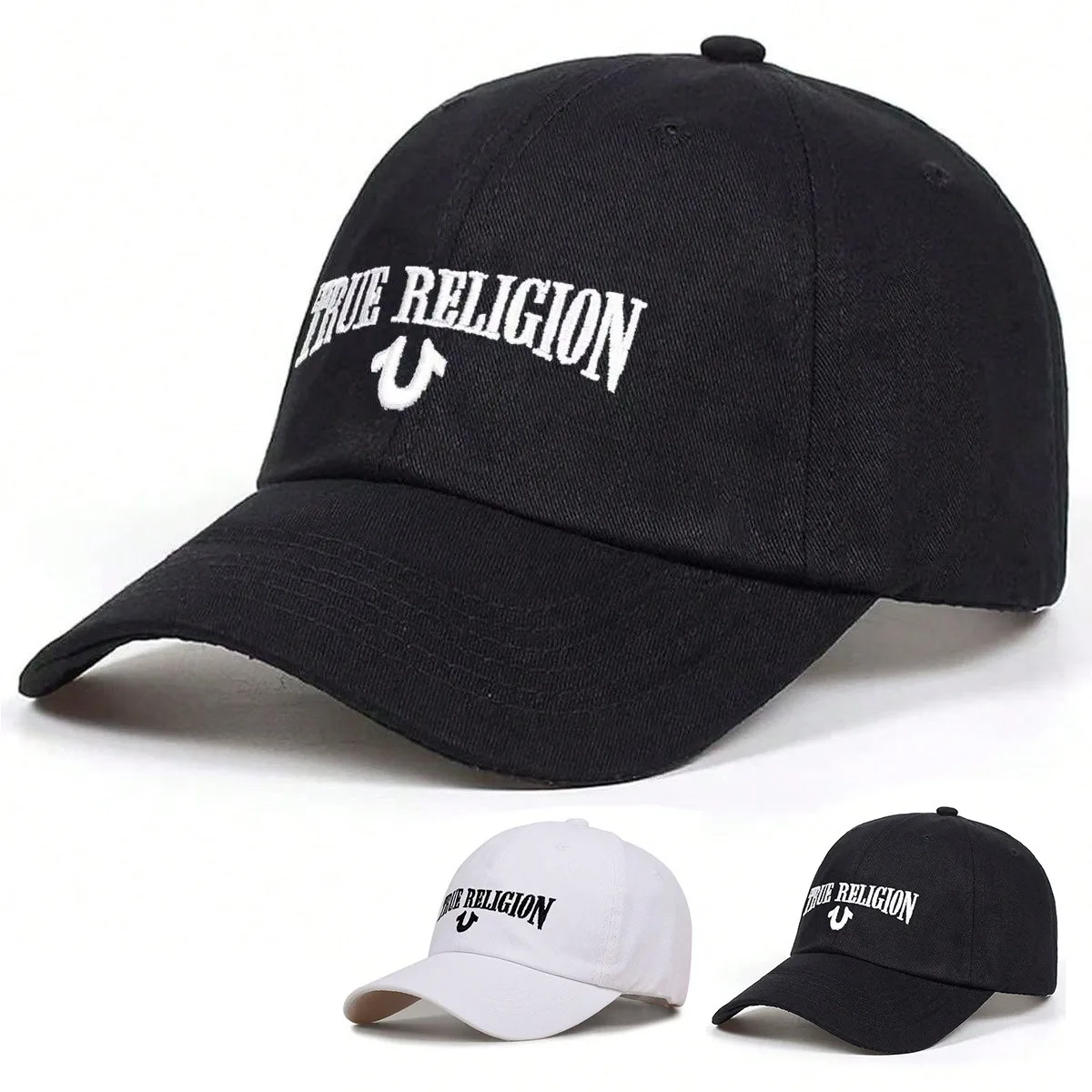 Fashionable letter embroidered baseball cap for men and women, outdoor soft top duckbill cap, casual cap