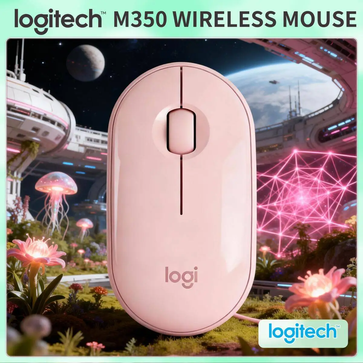 

Бесшумная Bluetooth-мышь Logitech M350, компактная, эргономичная, высокая точность для ПК, Mac, настольного компьютера, офиса, дома, работы, ежедневного использования