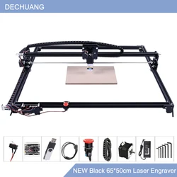 NEW Black 6550 2-Axis CNC Engraving Machine Work Area 65*50cm 20w Laser Engraver With Emergency Stop For Cut Wood Carve Metal