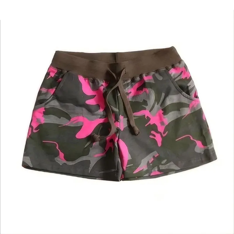 2026 New Women's Camouflage Mini Shorts Casual Sports Pants Elastic Waist Hot Summer Three-Quarter Length Hot Shorts
