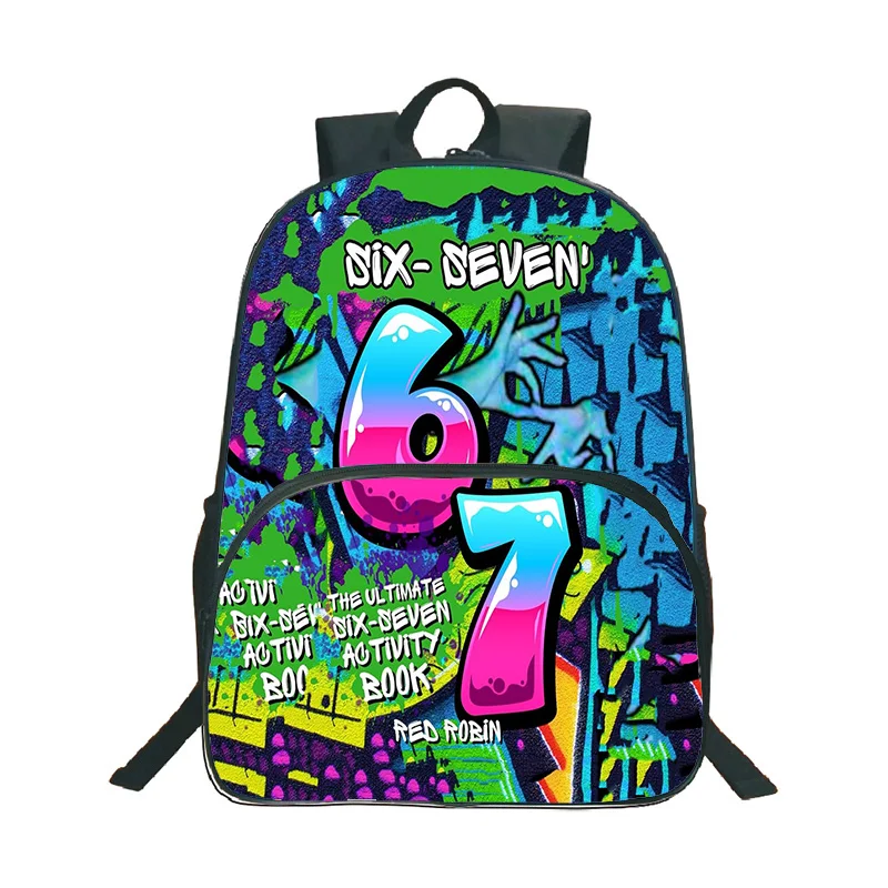 

Студенческий рюкзак с 3D принтом Number Six Seven 67, модный повседневный школьный рюкзак с узором, 16 дюймов, забавный водонепроницаемый рюкзак, рюкзаки на заказ