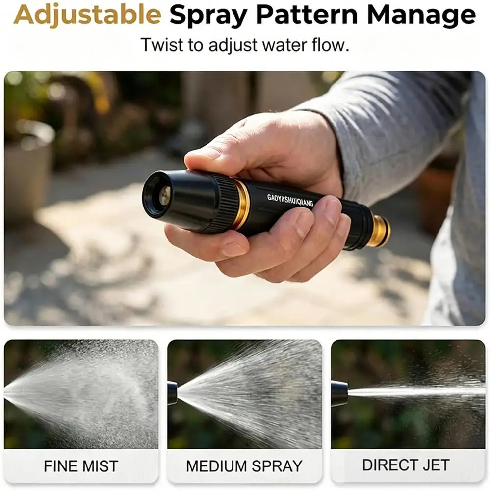 Garden Hose Nozzle Leak-proof Sprinkler Head High Pressure Water Hose Nozzle for Car Cleaning Watering Flowers and Yard Cleaning