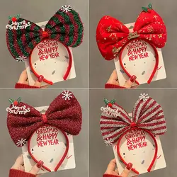 Christmas Bow Tie Hair Band Cartoon Hair Clip Merry Christmas Holiday Party Headband Gifts Children's Cosplay Hair Accessories