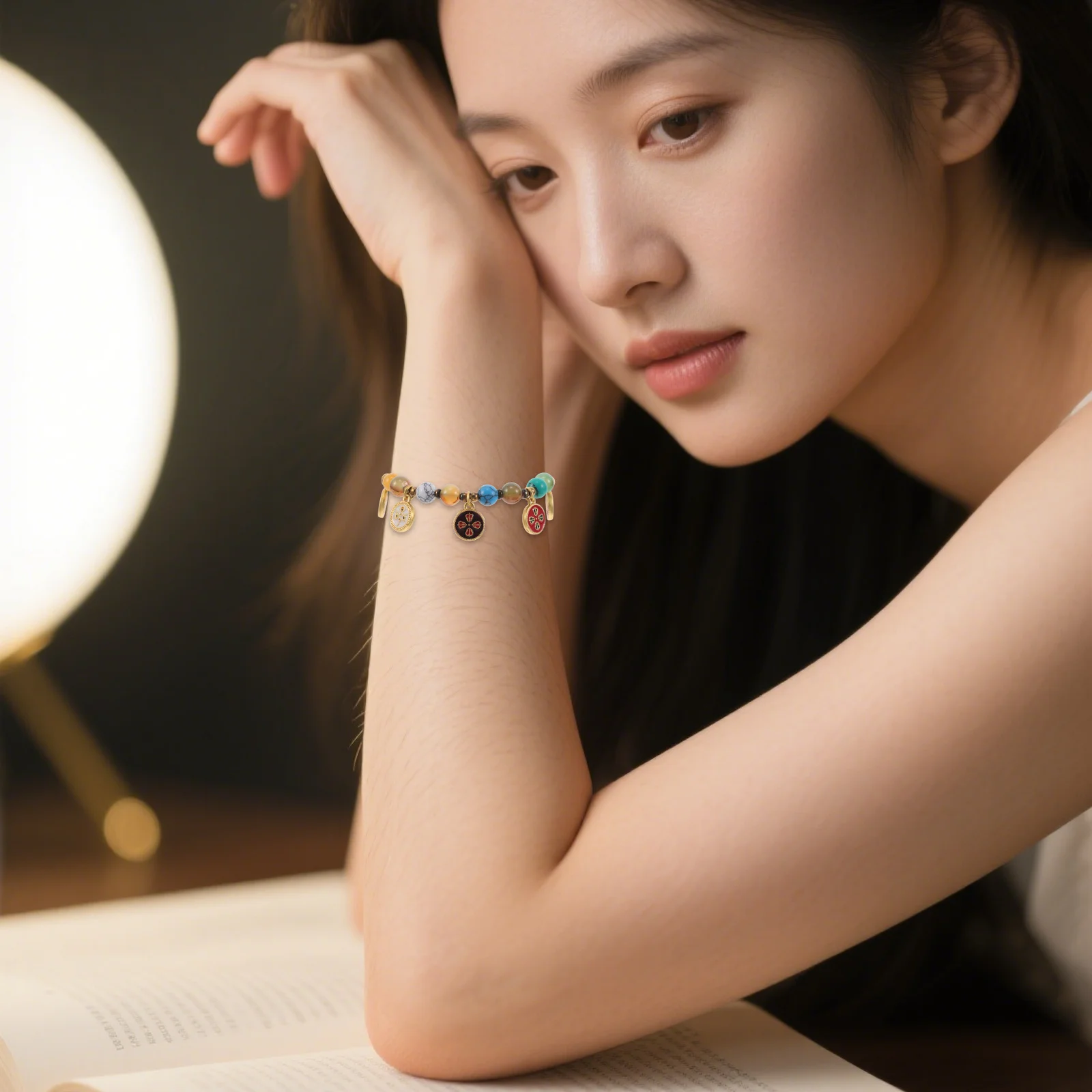 

2pcs Bead Bracelet Ethnic Vintage Handmade Natural Stone Wristband Boho Stackable Jewelry For Women Festival Party Summer Beach