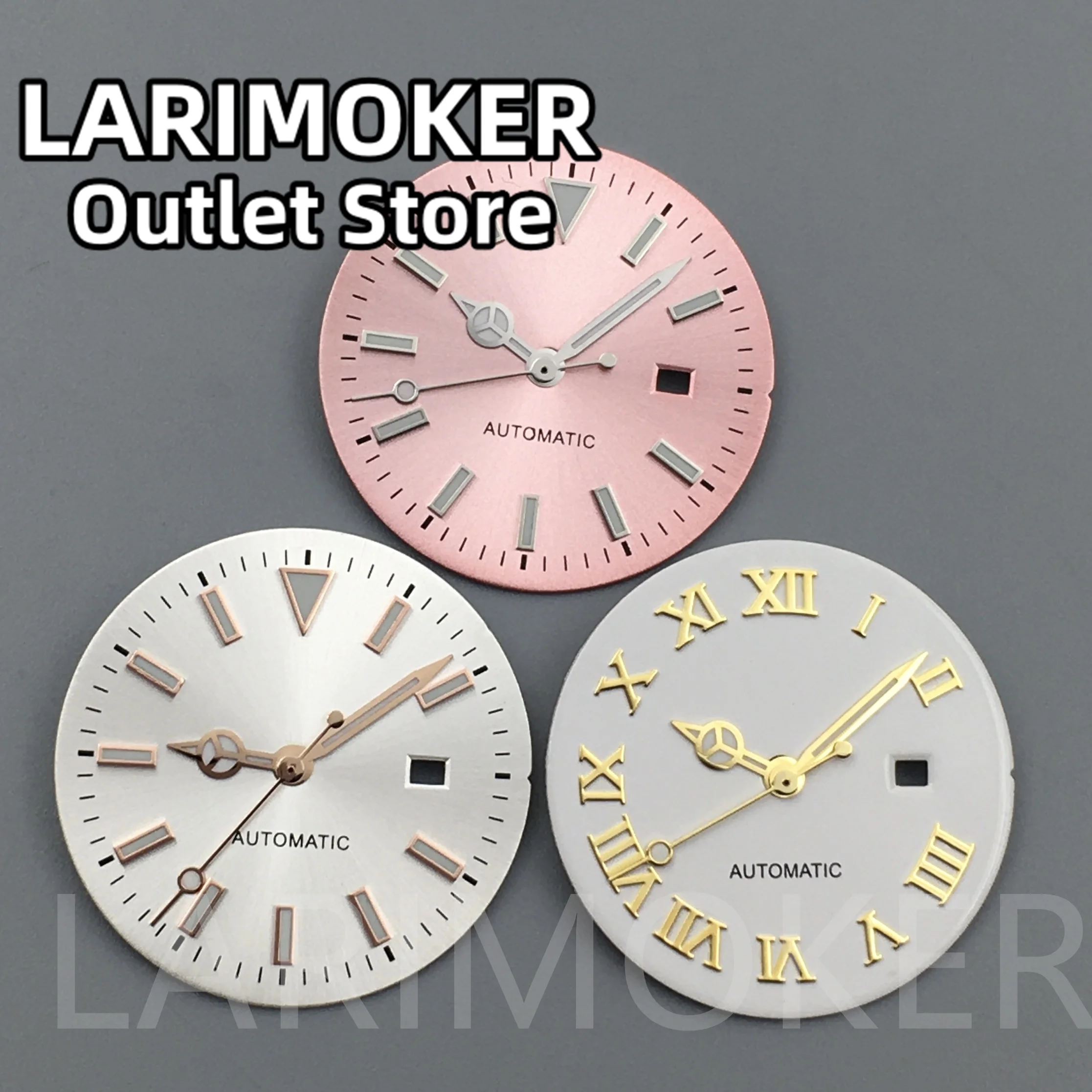 LARIMOKER Ladies 24.5mm Dial White Green Pink Purple Gold Rose Gold Dial NH05 NH06 Movement  Watch Case