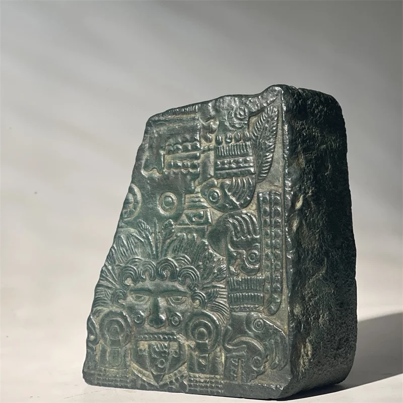 Réplica tallada en piedra de sujetalibros de cultura maya mexicana, obras de arte decorativas, estatuas, relieves de estudio creativos