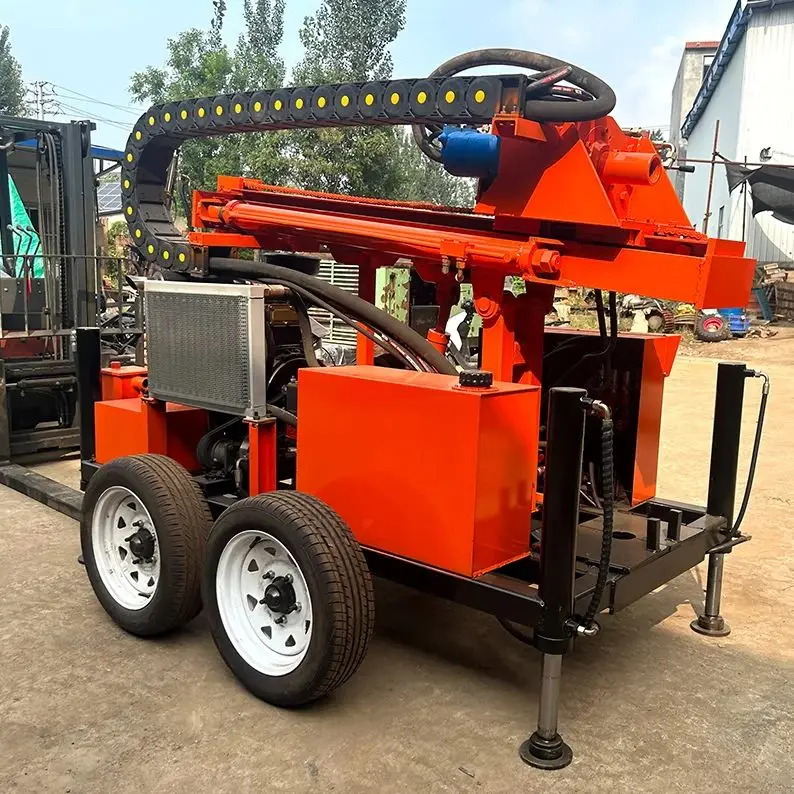 

Customized 200m Deep Water Well Drill Diesel Hydraulic Rotary Portable Wheel Crawler Borehole Rig