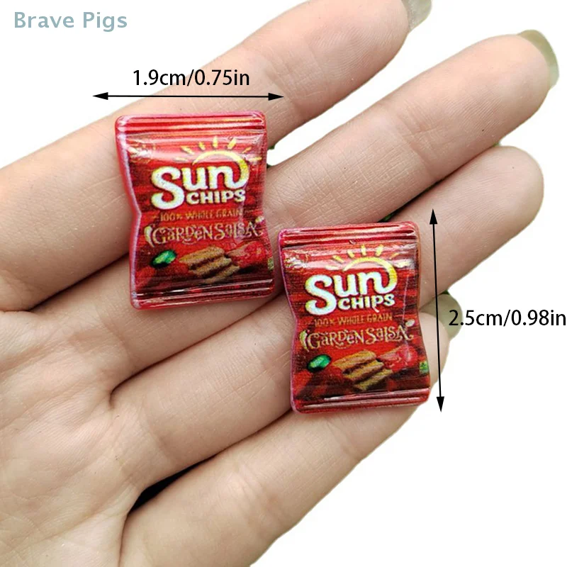 10Pcs Dollhouse Simulation Potato Chips Dollhouse Mini Snack Food Decorations Dolls House Accessories Pretend Play Toys
