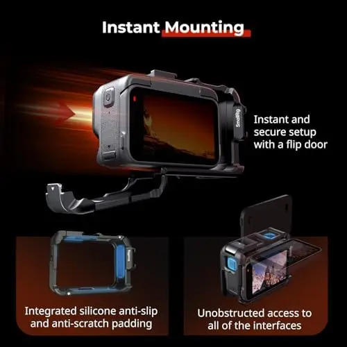 Marco de Soporte para Cámara de Acción Insta360 Ace Pro 2 de SmallRig, 2026, Soporta Montaje Horizontal y Vertical, con Zapata Fría