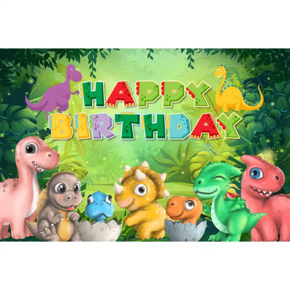 Dinosaur Theme Baby Birthday Party Background Decoration Tropical Jungle Safari Kids Photography Background Studio Supplies