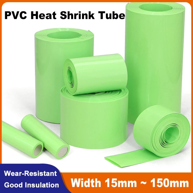 

Fruit Green 15 ~ 150mm PVC Heat Shrink Tube Insulated Protect Sleeve 18650 21700 26650 Lithium Battery Outer Packag Shrink Film