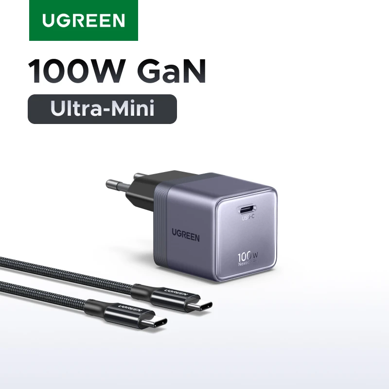 【Ультракомпактное зарядное устройство】UGREEN Nexode Air 100W 65W GaN с поддержкой PD3.0 QC4.0 PPS для MacBook Pro/Air, ноутбуков, iPhone 17/16, Samsung S26, iPad, планшетов
