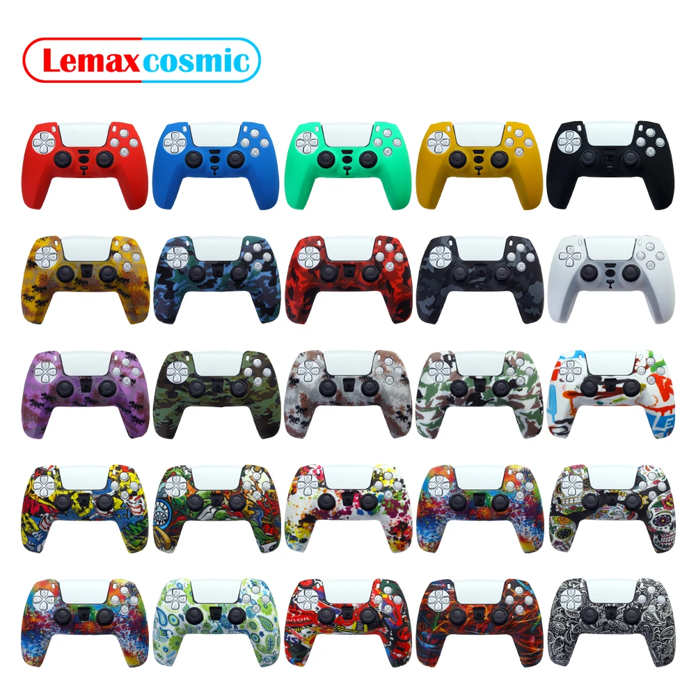 Housing Watercolor Shell Silicone Camouflage Rubber Case Gamepad Protection Cover Controller Skin For Sony Playstation 5 PS5