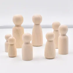 large Wood Peg Doll Unfinished Wooden People Bodies Angel Dolls Angel Shape For DIY Craft Miniature Figures and Small World Play