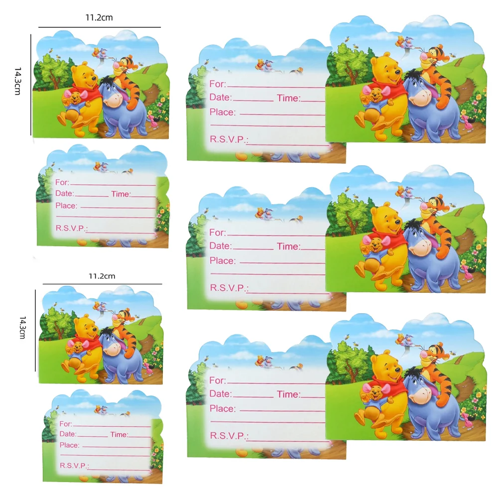 

Disney Winnie Pooh invitation card theme birthday party decoration Girls Boys Kids Favors Baby Shower Paper decorative supplier