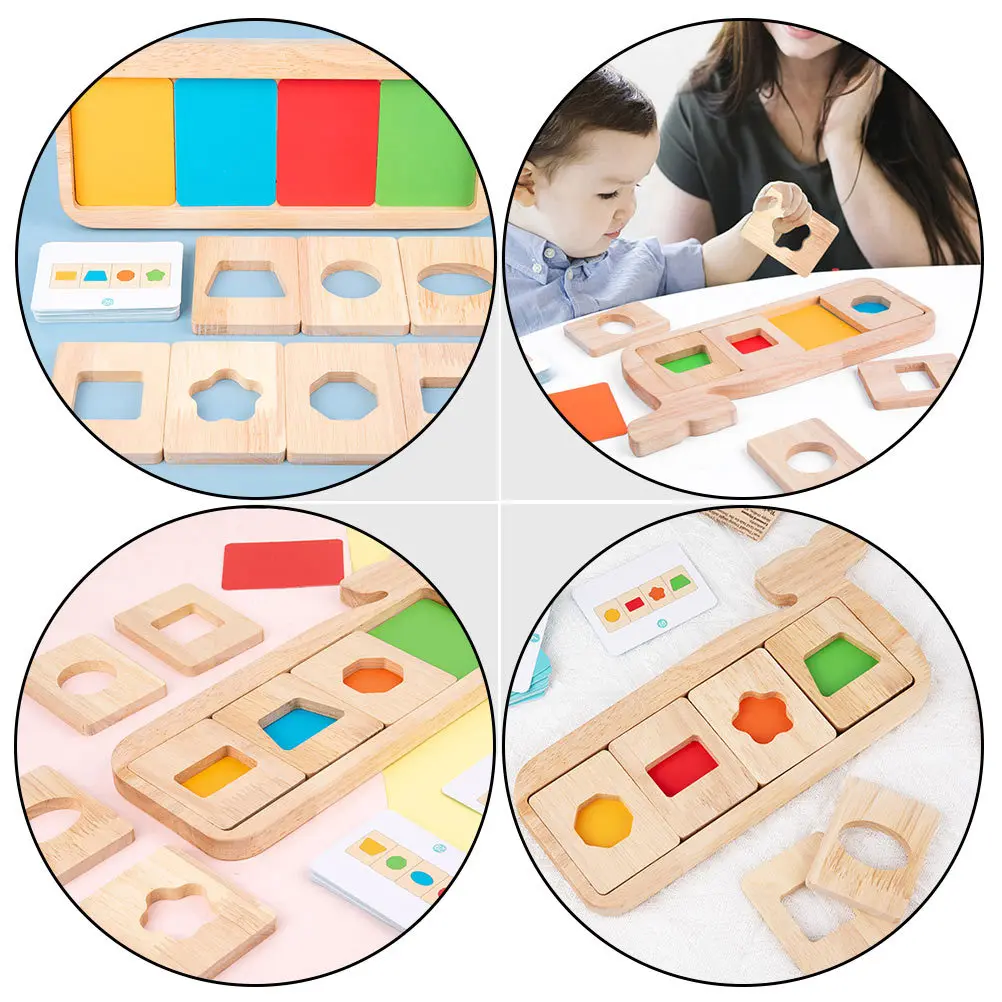 1 set 1 Set Balena Puzzle geometrico Legno Colore Forma Riconoscimento Gioco educativo Strumento di apprendimento per bambini Puzzle Rompicapo Bambini