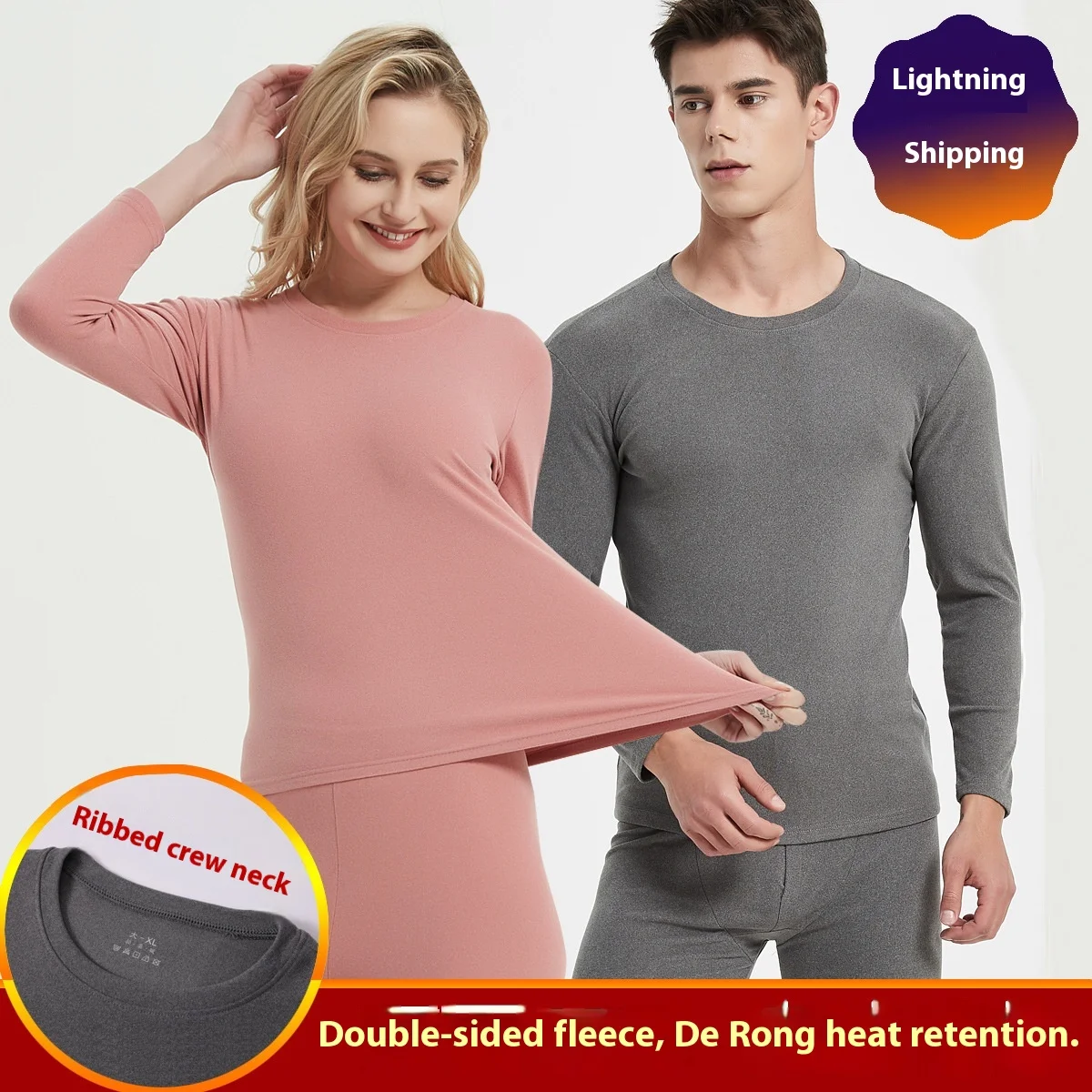 

Home Men and Women Thermal Underwear Set Moisture-wicking Breathable Fleece Sexy Casual Thickened Long Sleeve for Loungewear
