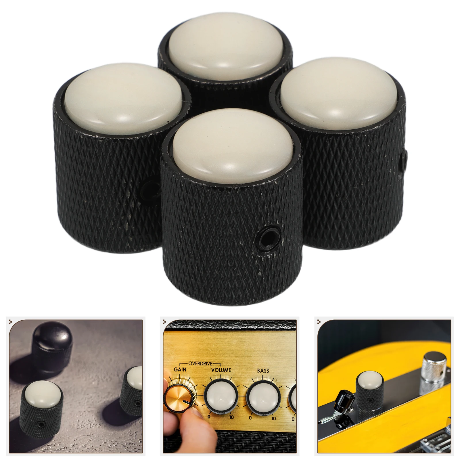 

4 Pcs Volume Control Knob Bass Tone Knobs Guitar Parts Electric Speed Accessories