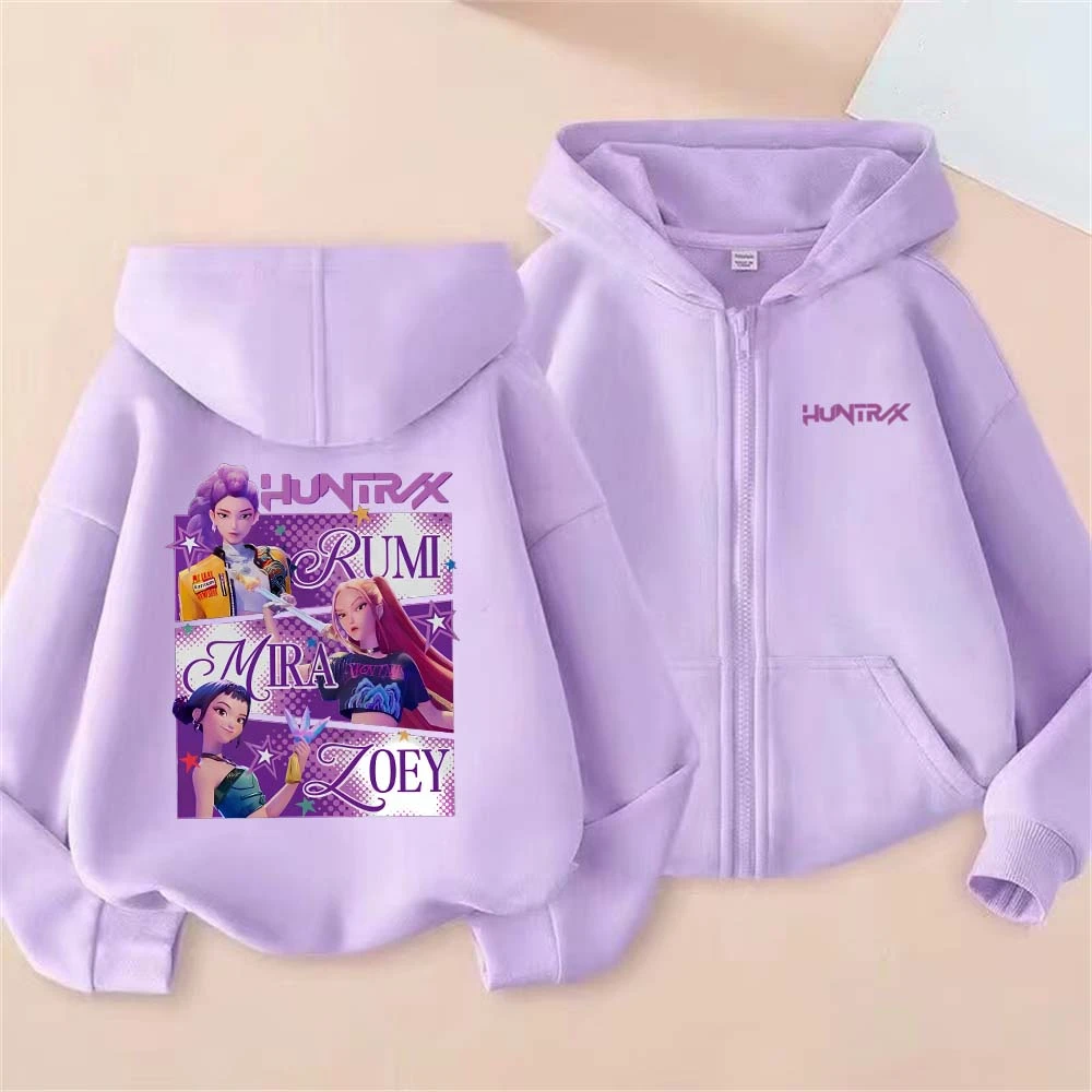 

Kpop охотники на демонов, хит продаж, детский весенне-осенний повседневный пуловер с капюшоном на молнии, одежда для мальчиков и девочек 2–13 лет