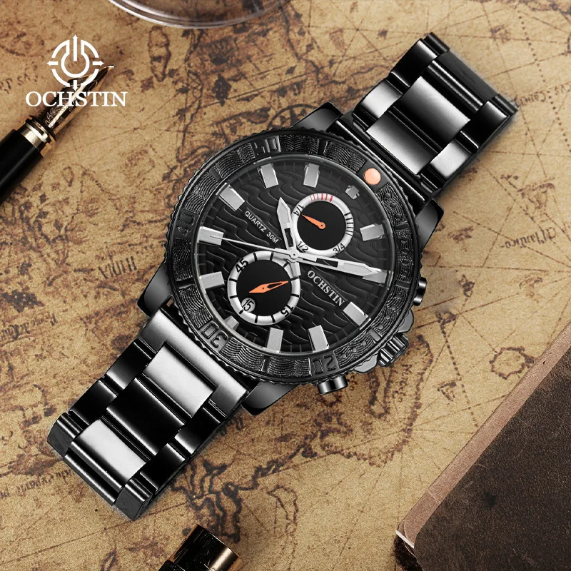 

Роскошные мужские часы-пилот, кварцевые спортивные часы со светящимся стальным ремешком и календарем даты, водонепроницаемые наручные часы 30 м, relogio masculino