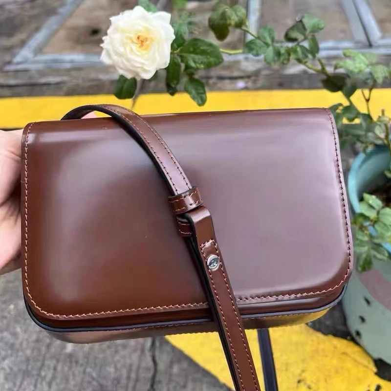 Genuine Leather Mini Box Bags For Women Luxury Designer Handbag And Purse 2023 New In First Layer Cowhide England Style Shoulder