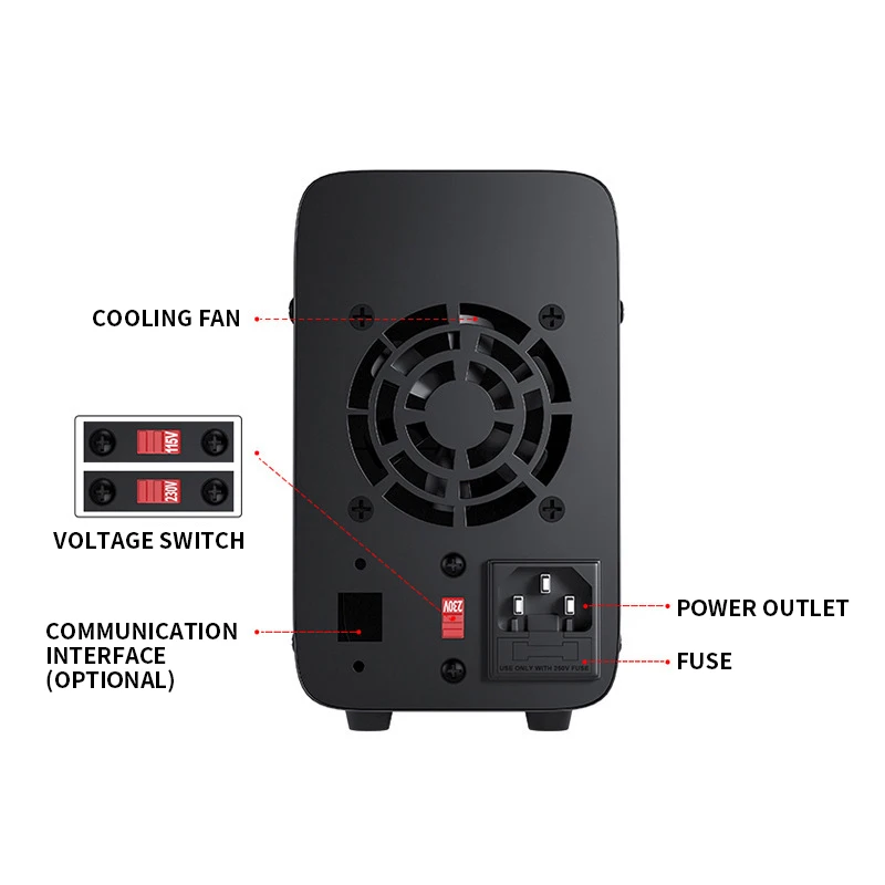 Imagem -04 - Fonte de Alimentação 30v 10a Usb Banco de Laboratório Digital Fonte de Alimentação Estabilizada Fonte de Alimentação Interruptor Regulador de Tensão Wps305h b Ajustável dc