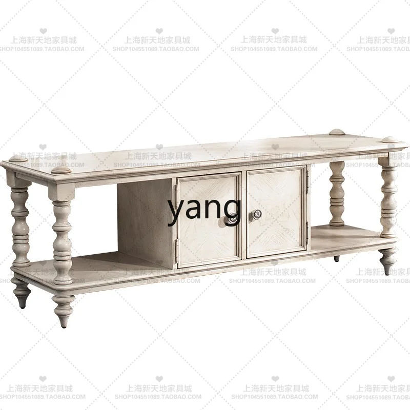 

LXL Solid Wood Distressed Living Room Rectangular Coffee Table Small Apartment Tea Table Sofa Side Table