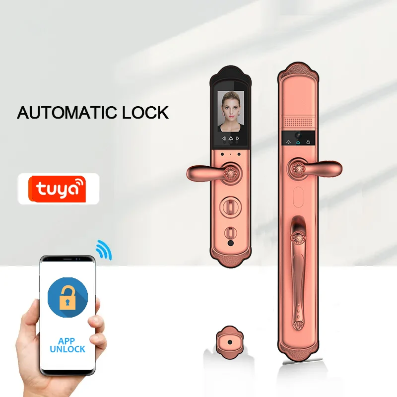 

Security Quality 3D Face Recognition Visual Cat Eye Fingerprint Keyless Usmart Go App Master Door Smart Lock For Cottages