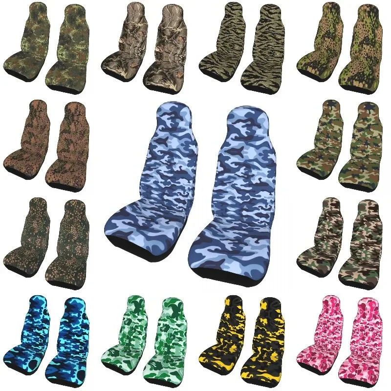 Blue Navy Camo Car Seat Covers Universal Fit for Any Car Truck Van RV SUV Army Military Camouflage Bucket Seats Protector Covers