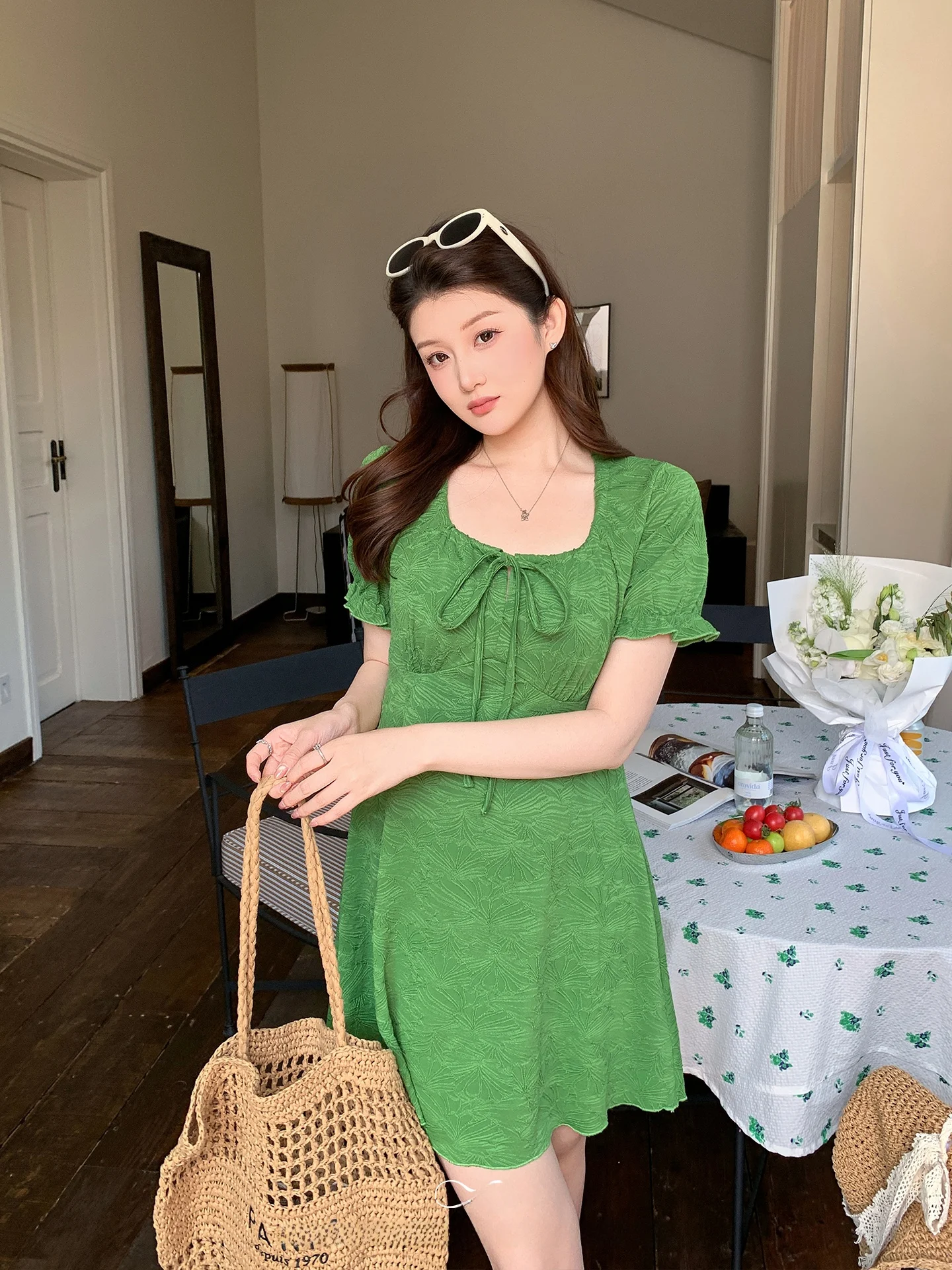 

Maxixe plus Size Women's Dress New Arrival Double Version Texture Waist-Cinching Midi Dress Casual Loose Fit Polyester Fiber