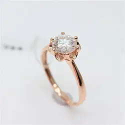 585 purple gold 14K rose gold ruby flower live ring rings for women exquisite charm wedding jewelry for couples mothers day gift
