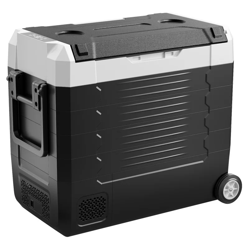 DC 12/24V AC100-240V Compressor Electric Cooler,Wheels & Dual Zone, 58 QT Cars Cooler For RVs, Boats, Camping, Fishing