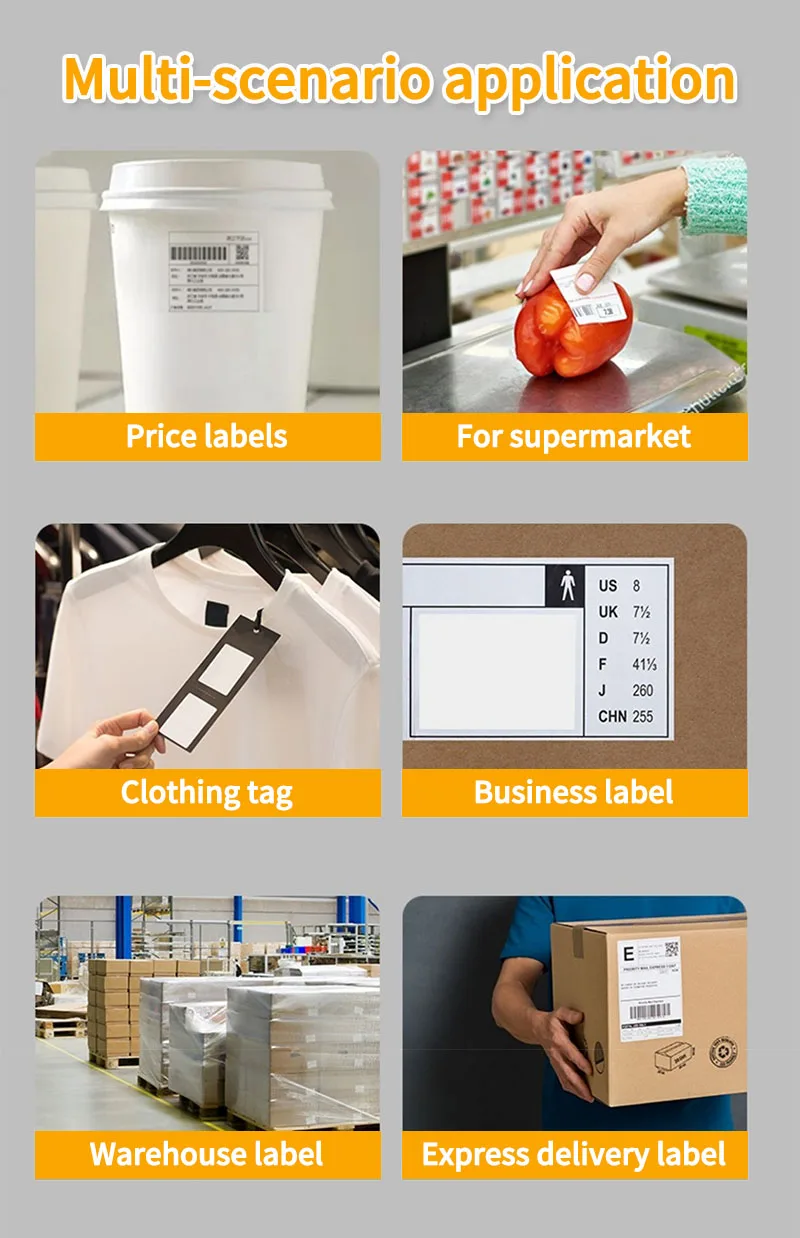 Weißes Thermo-Aufkleberetikett, 30/40 mm Breite, selbstklebendes Rollenetikett, Papier, Kleidung, Preis, Barcode-Tag für Phomemo M220 M110 Drucker – Detail 8