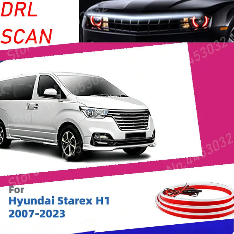 2026 New DRL For Hyundai Starex H1 Grand Starex 2007-2023 Car Hood Light Scan Starting LED Strips Flexible Welcome Light