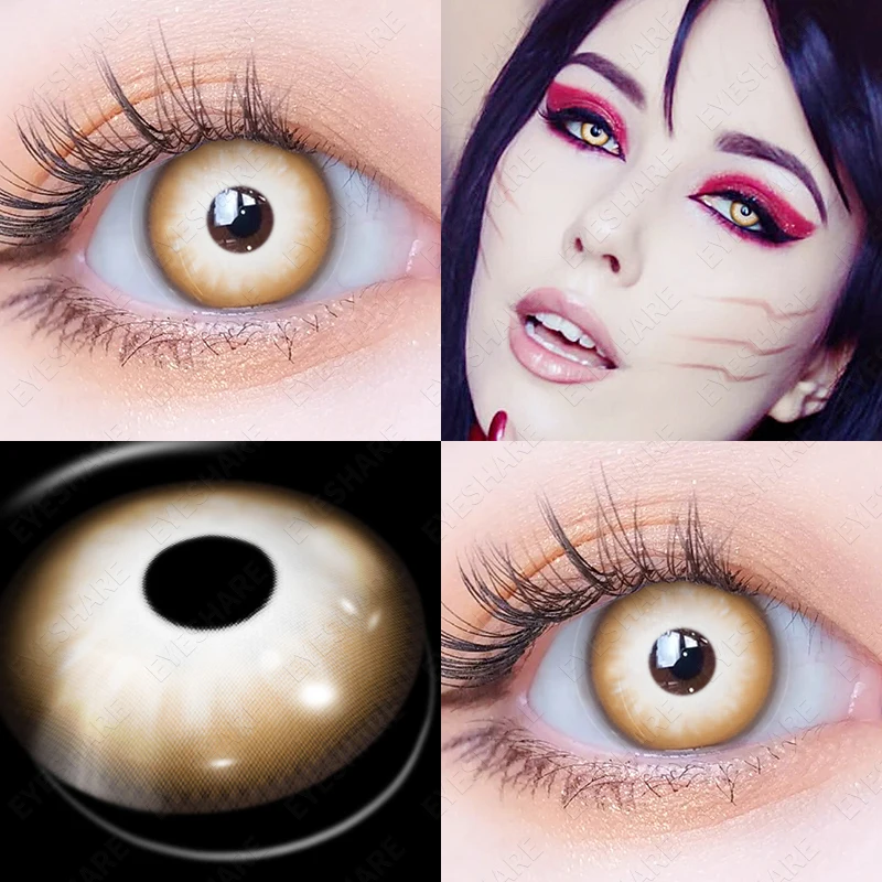 EYESHARE Halloween Color Contact Lenses For Eye Red Crazy Lenses Cosplay Contact Lenses Eyes Beauty Makeup Lens Year 1pair(2pcs)