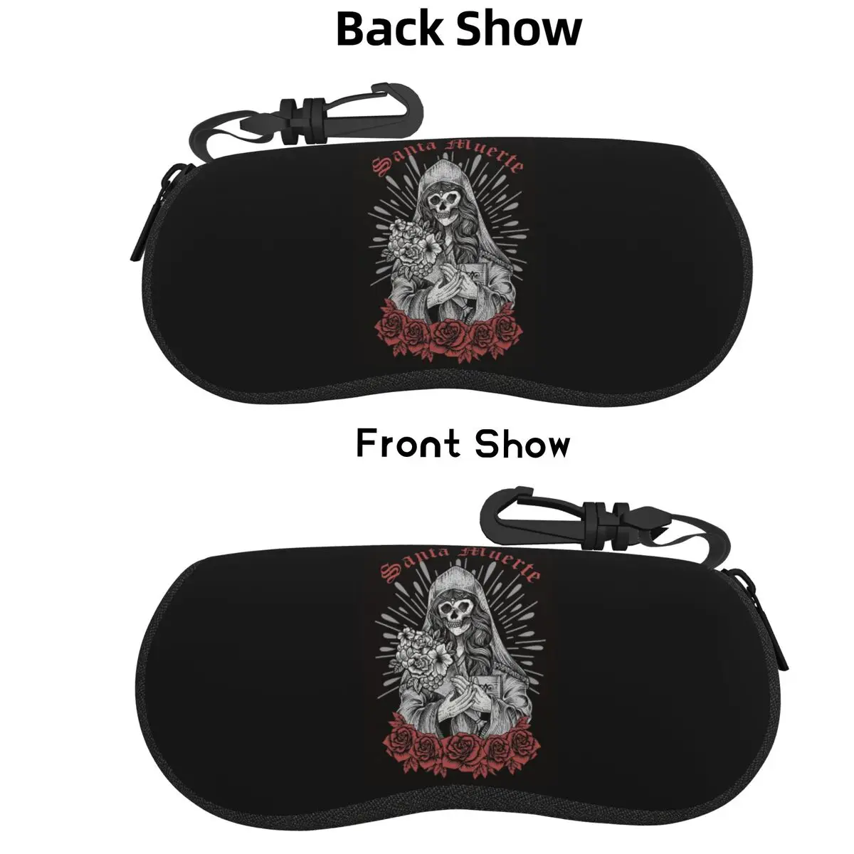 

Santa Muerte Spanish Shell Glasses Case Protective Sunglasses Box Women Men Soft Eyeglass Bag Pouch
