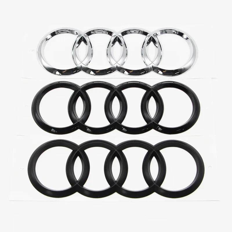 ABS 4 خواتم شعار أودي شعار سيارة الجبهة هود شعار بونيه شارة الخلفي الجذع شارة لأودي A3 A4 A5 A6 A7 A1 Q2 Q3 Q5 Q7 Q8 TT #5
