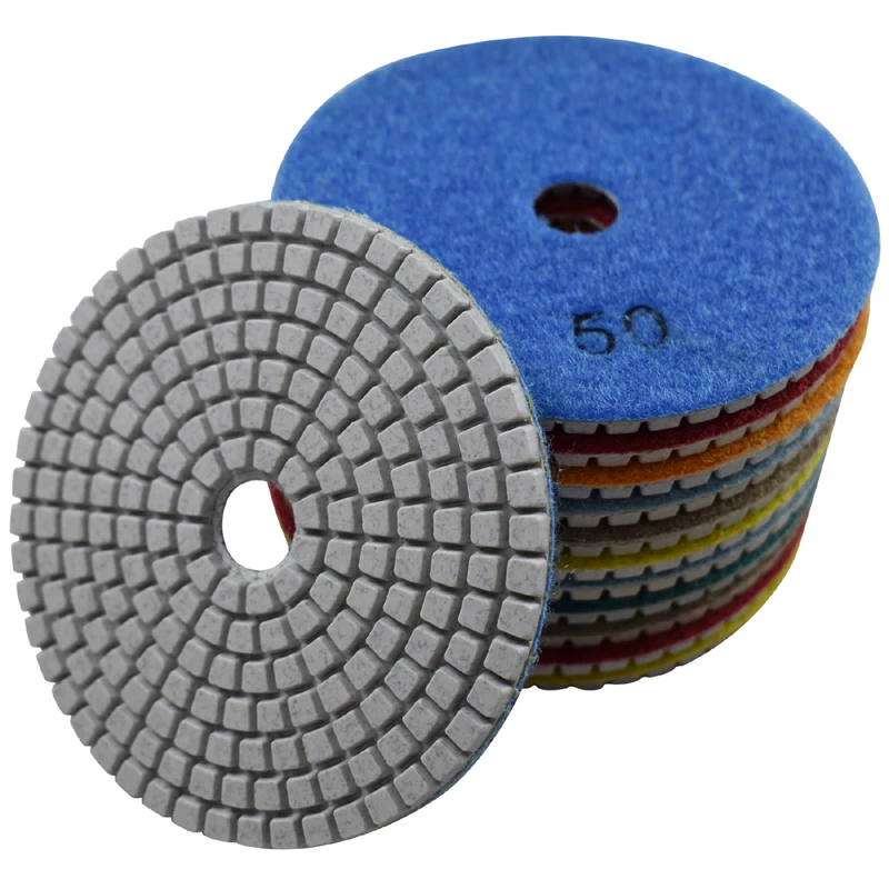 80 mm-180 mm Diamant-Polierpad, nasse Pufferscheibe zum Schleifen von Marmor, Granit, Beton, Reparatur, Arbeitsplatte, Stein, 3/4/5/6/7 Zoll