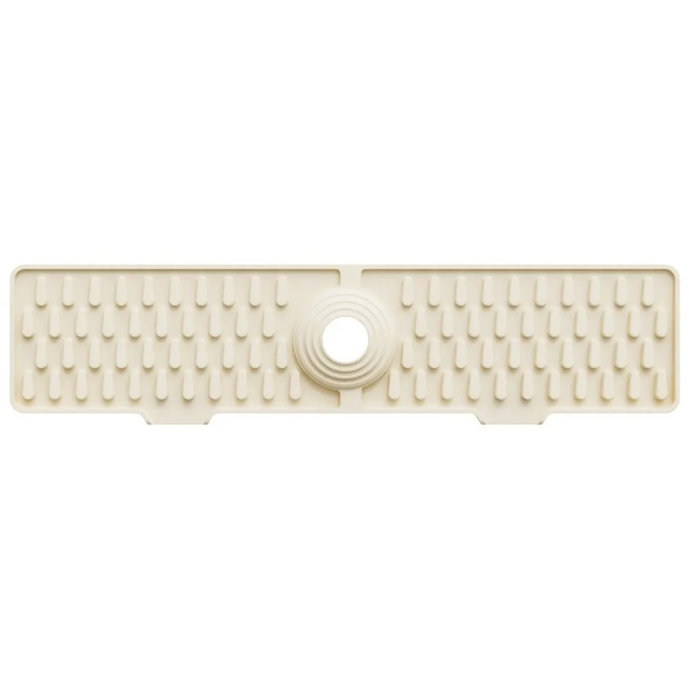 Silicone Splash Guard Mat Raised edges Splash-proof Basin Protector Mat 45cm Length Ajustable Size Soap Storage Mat Kitchen Use